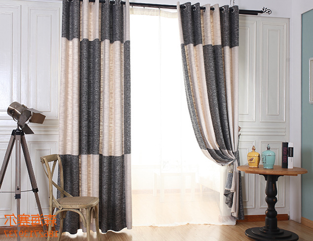 European linen patchwork Roman curtains